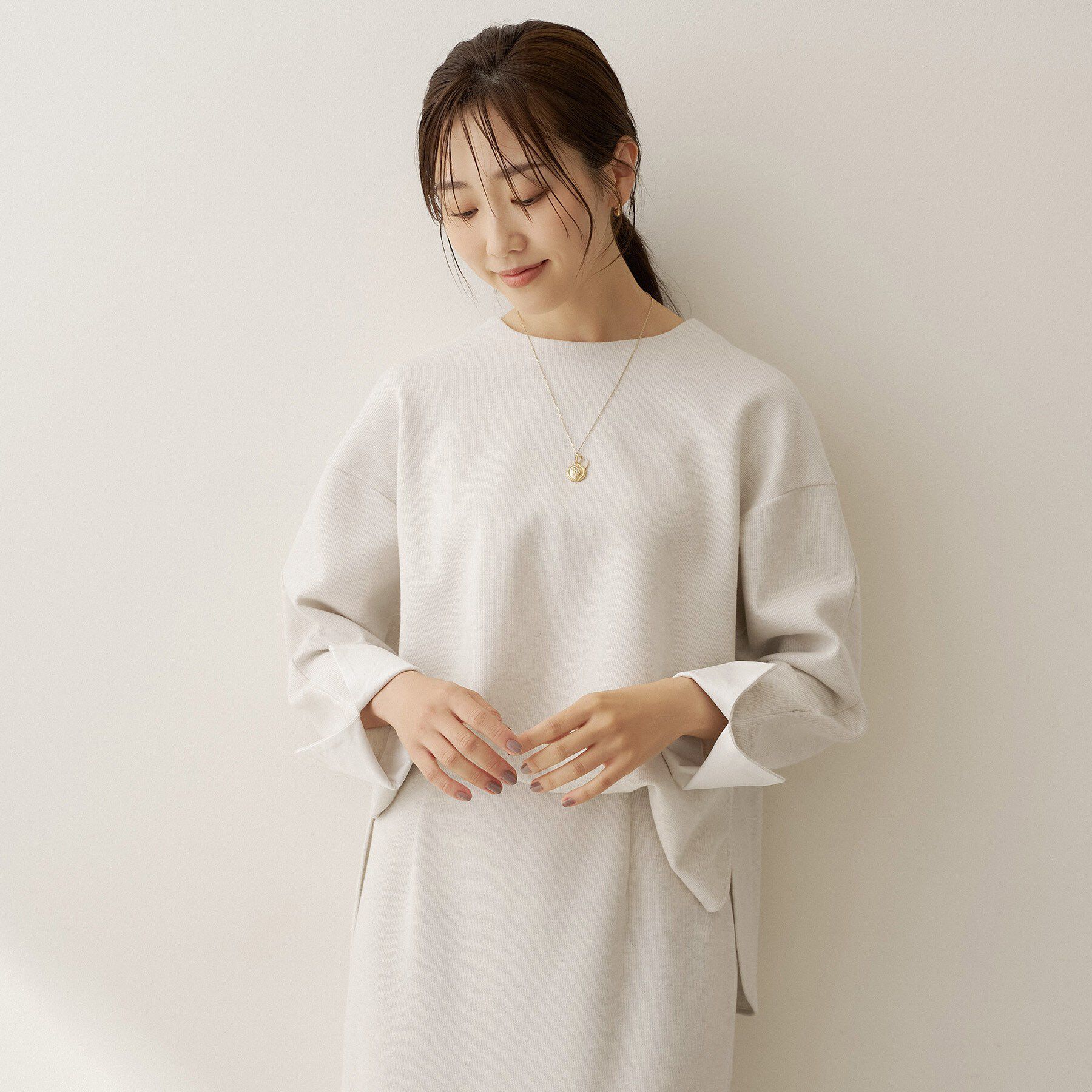 UNTITLED「【セットアップ可/スウェットライク】袖口シャツドッキングプルオーバー」|Tシャツ・カットソー|