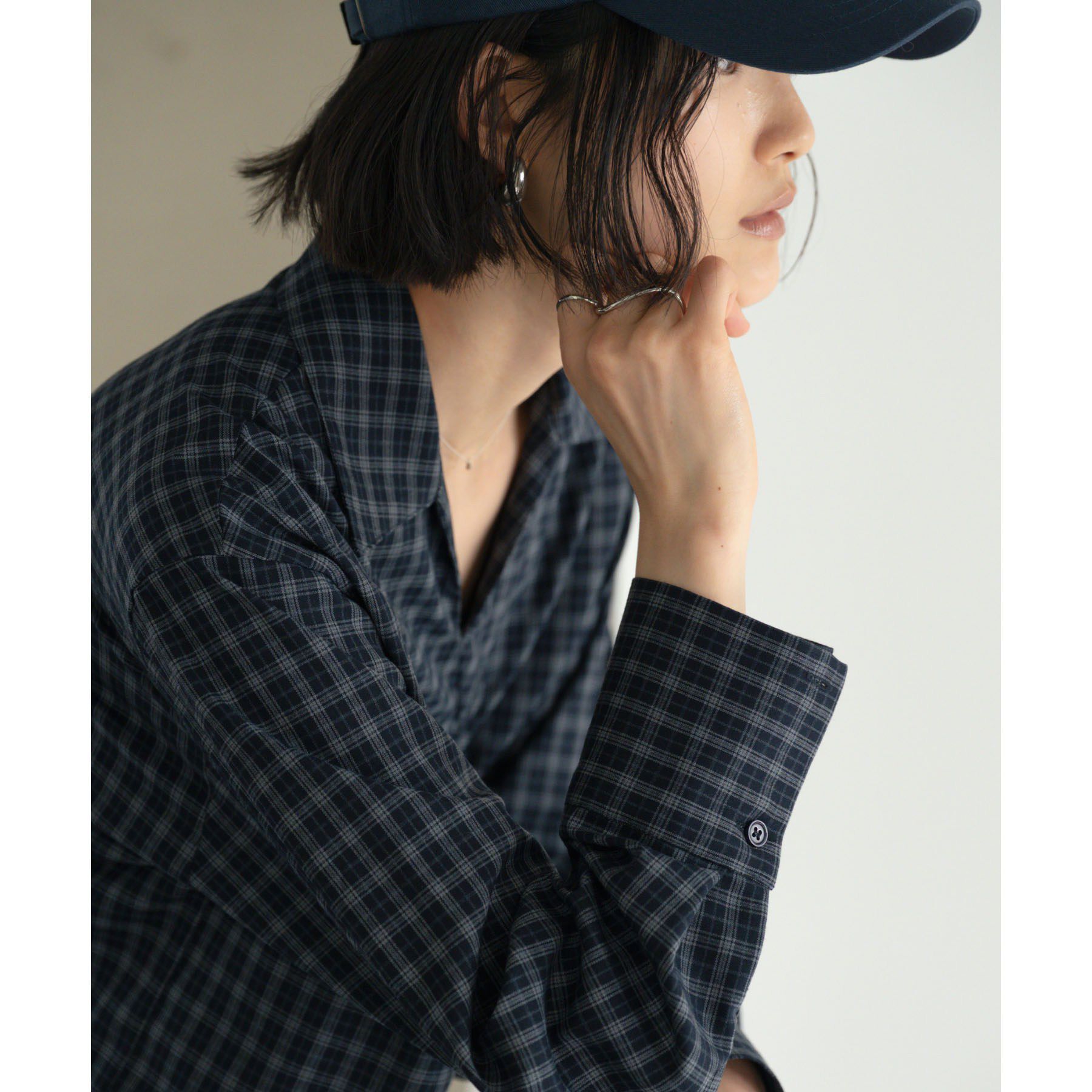 GALLEST「バイアスシャーリングチェックシャツ【LIVE紹介／上枝みどりさん着用】」|シャツ・ブラウス|