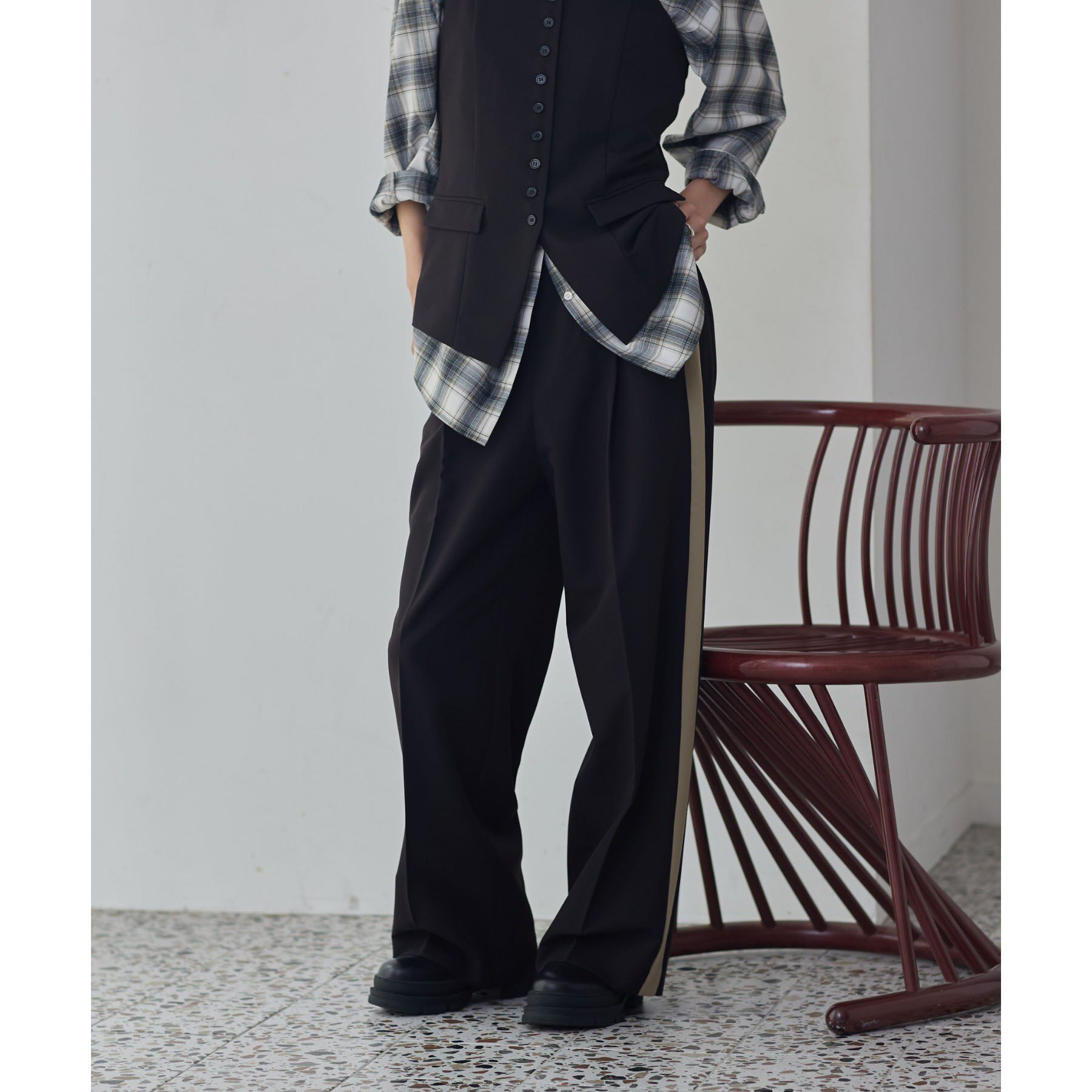GALLEST「Comfy Slacks｜イージーサイドラインワイドパンツ【LIVE紹介／上枝みどりさん着用／通勤】」|その他|