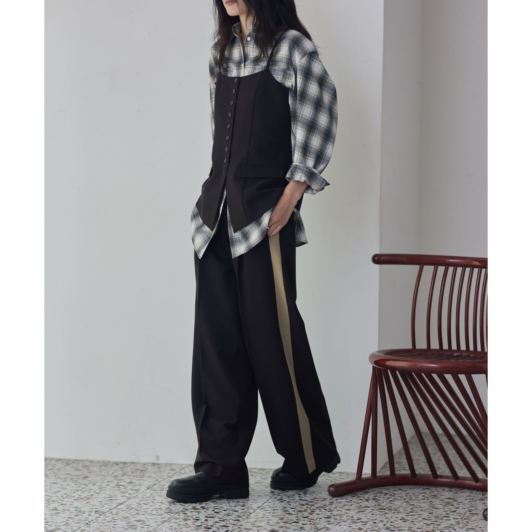 GALLEST「Comfy Slacks｜イージーサイドラインワイドパンツ【LIVE紹介／上枝みどりさん着用／通勤】」|その他|