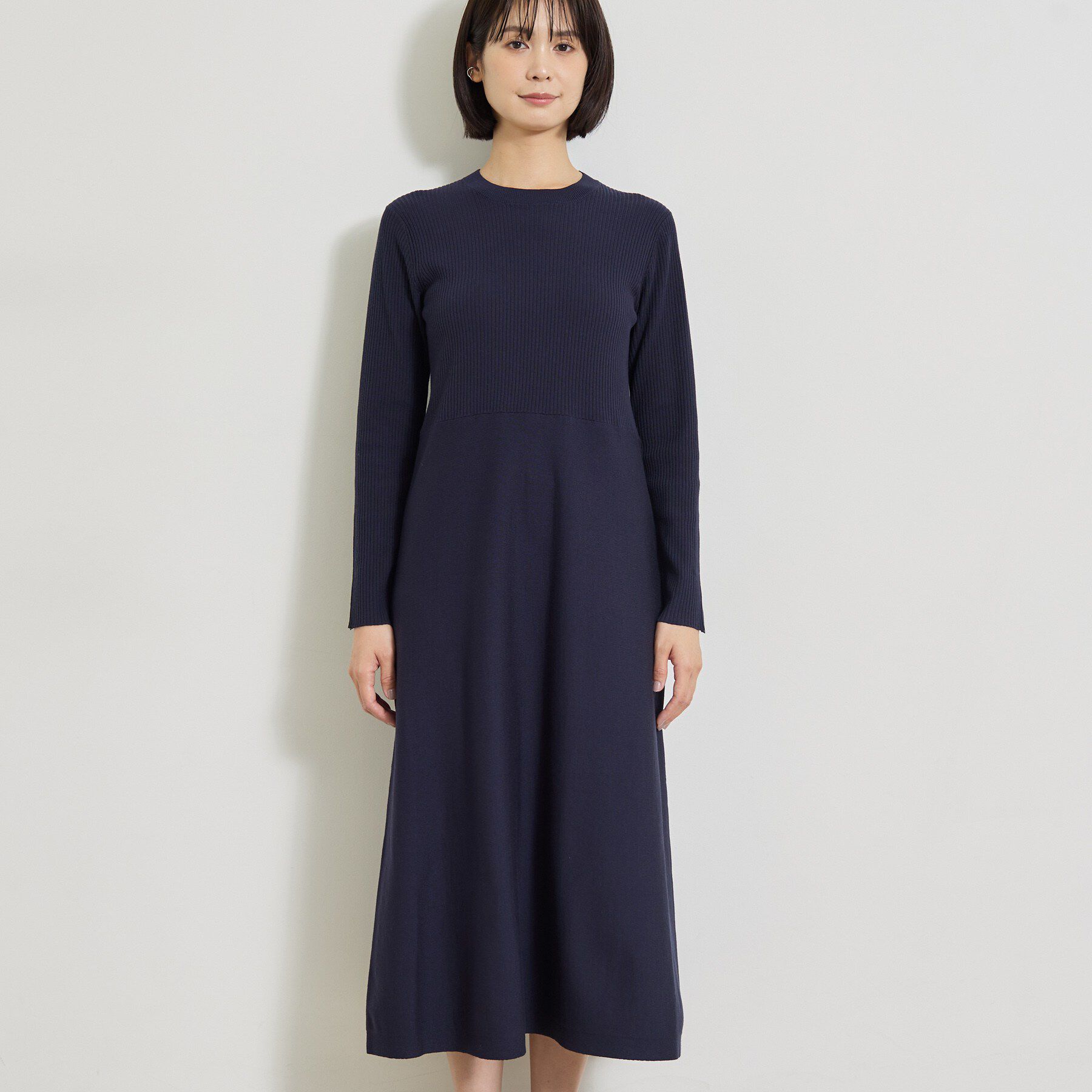 INDIVI「【一着でコーデ完成！】ニットコンビ 美スタイルワンピース」|ワンピース|
