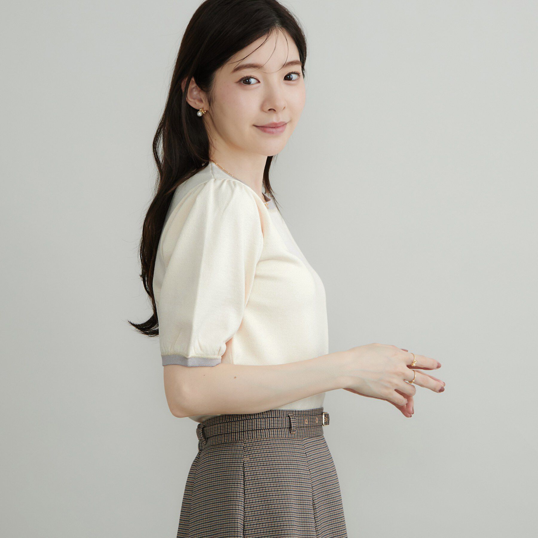 Couture broach「【きちんと見えて華やか・アンサンブル可】ラメ配色ニット」|ニット・セーター|