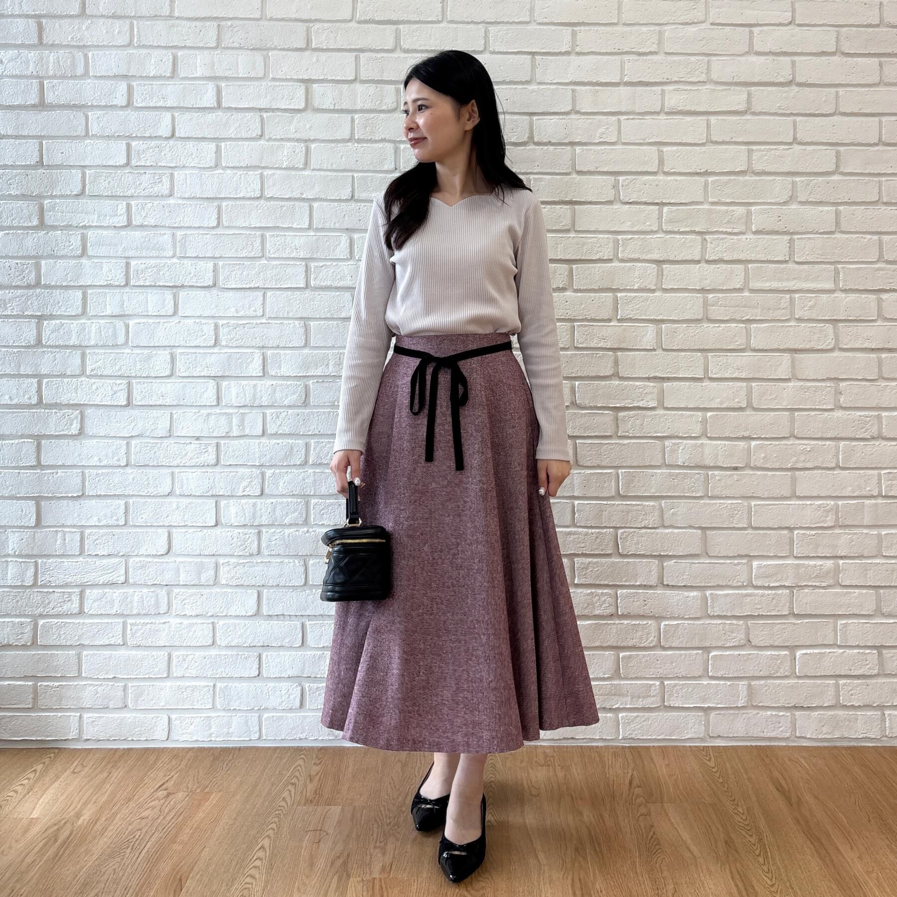 Couture broach「【デコルテ美しく】ハートネック テレコトップス」|Tシャツ・カットソー|