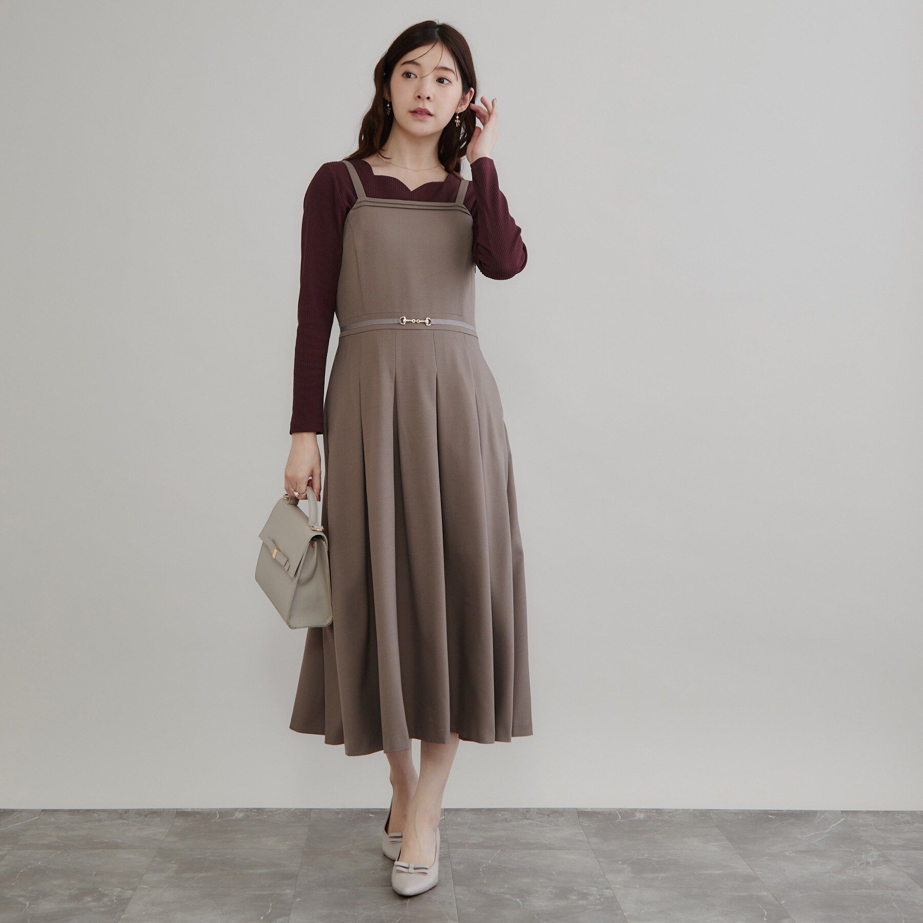 Couture broach「【デコルテ美しく】ハートネック テレコトップス」|Tシャツ・カットソー|