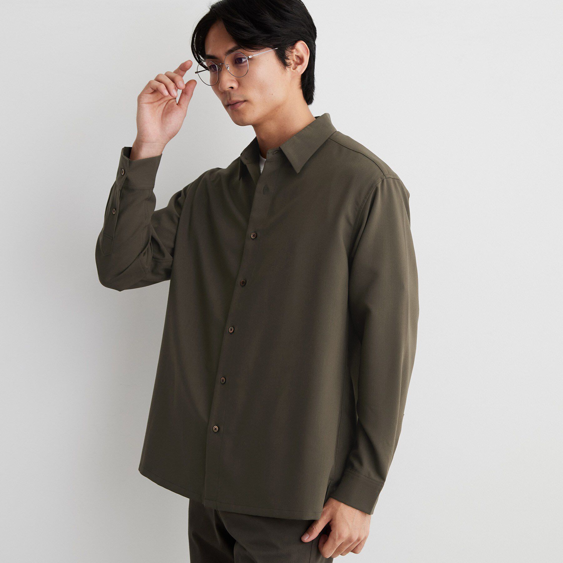 THE SHOP TK「【洗濯機OK】ウールライク 長袖シャツ」|シャツ・ブラウス|