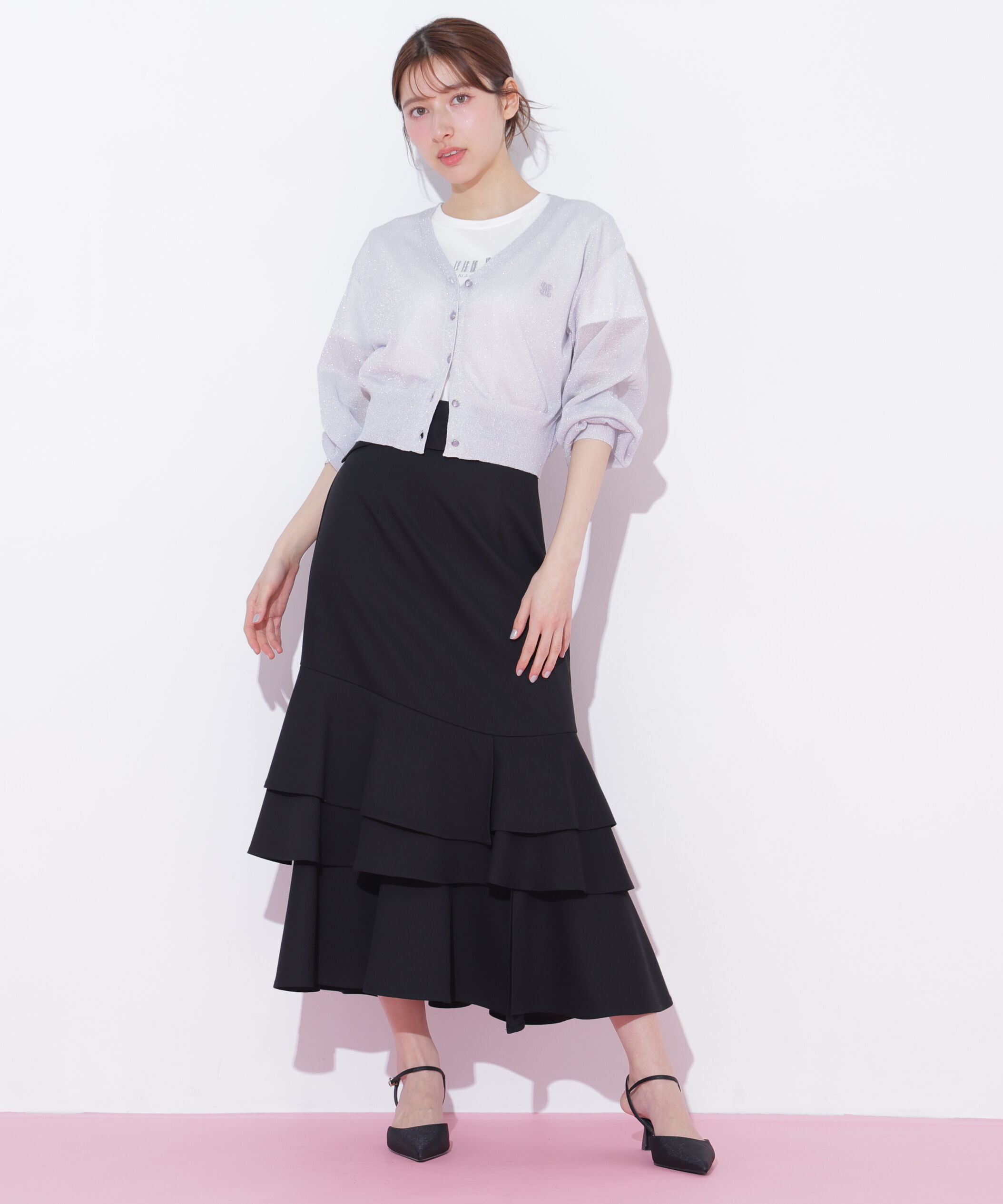  「ベルト付きアシメヘムスカート」|スカート|