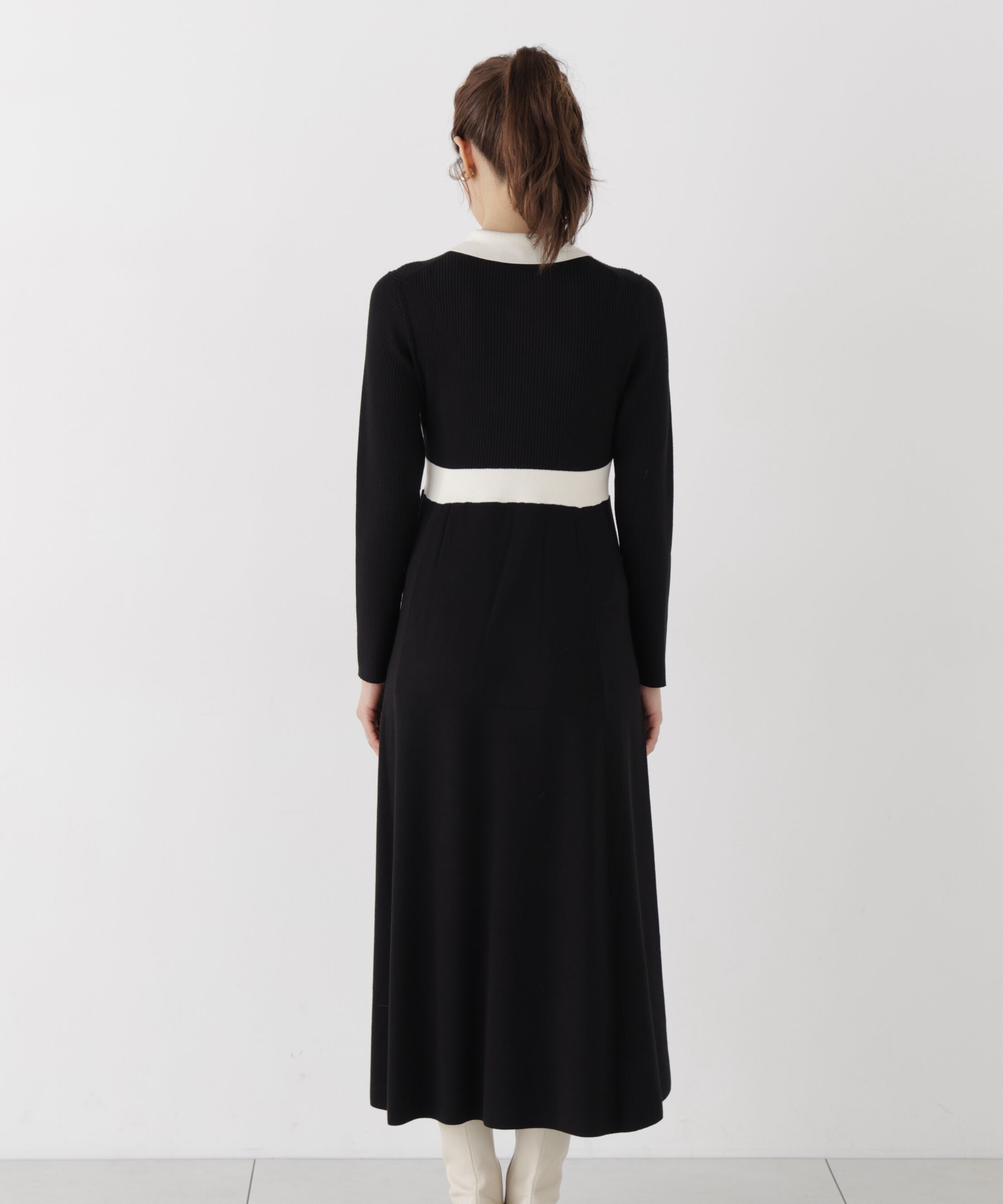 PROPORTION BODY DRESSING「リボンタイバイカラーニットワンピース」|ワンピース|