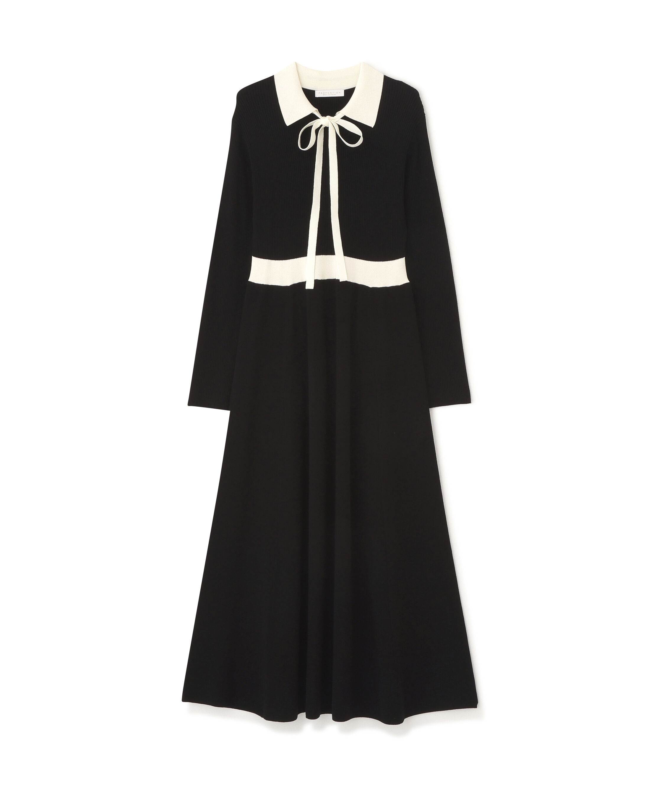 PROPORTION BODY DRESSING「リボンタイバイカラーニットワンピース」|ワンピース|