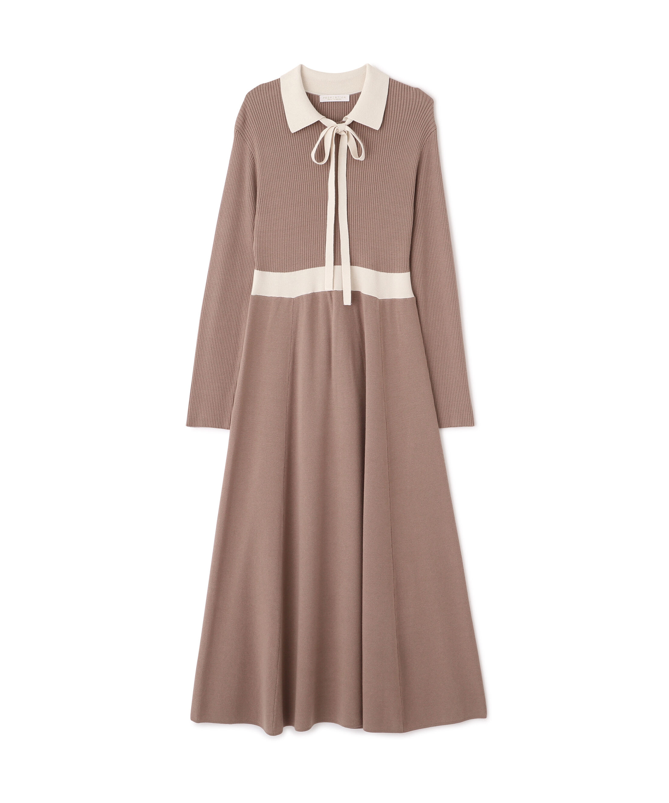 PROPORTION BODY DRESSING「リボンタイバイカラーニットワンピース」|ワンピース|