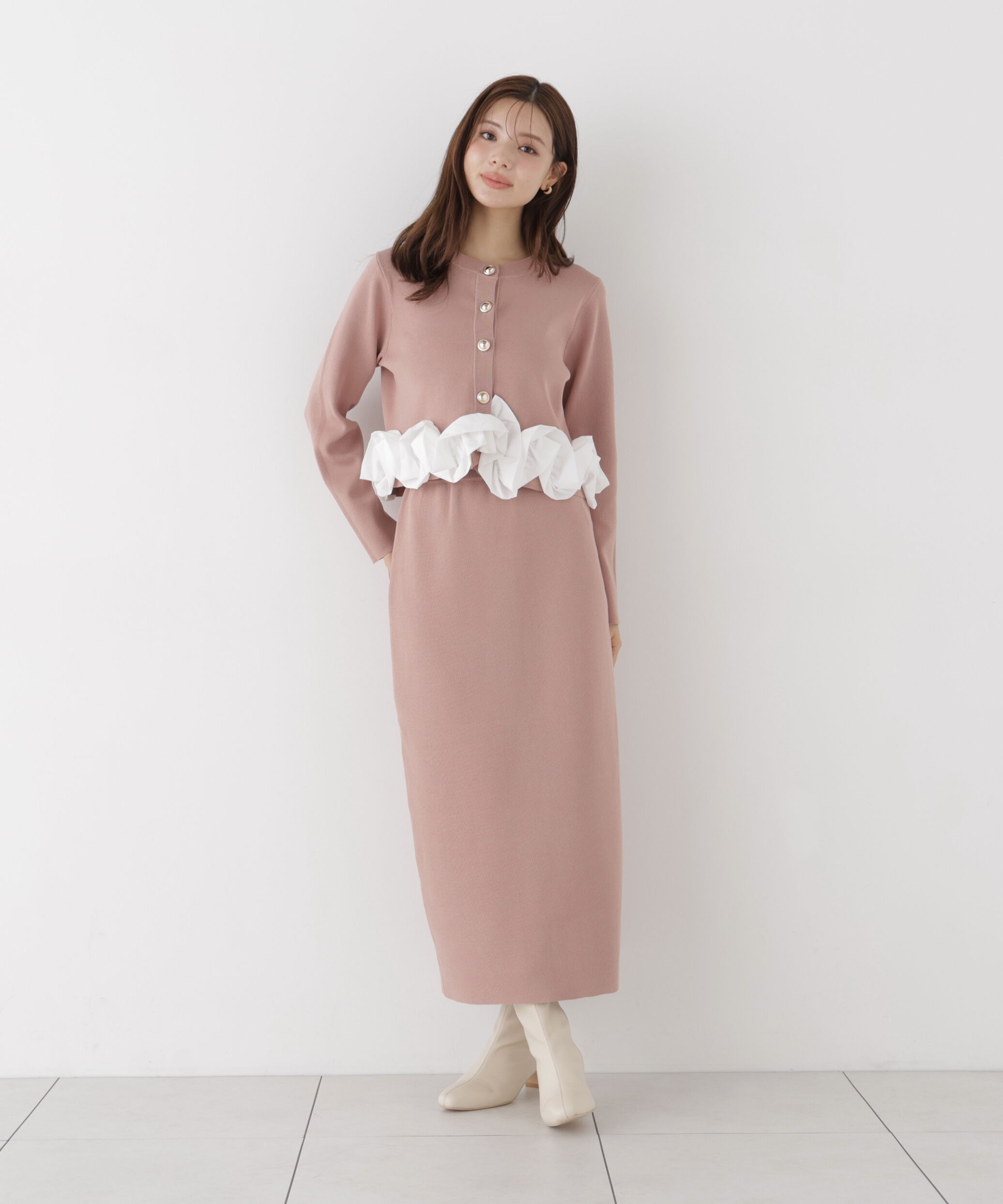 PROPORTION BODY DRESSING「ホイップヘムニットセットアップ 26AW」|ワンピース|