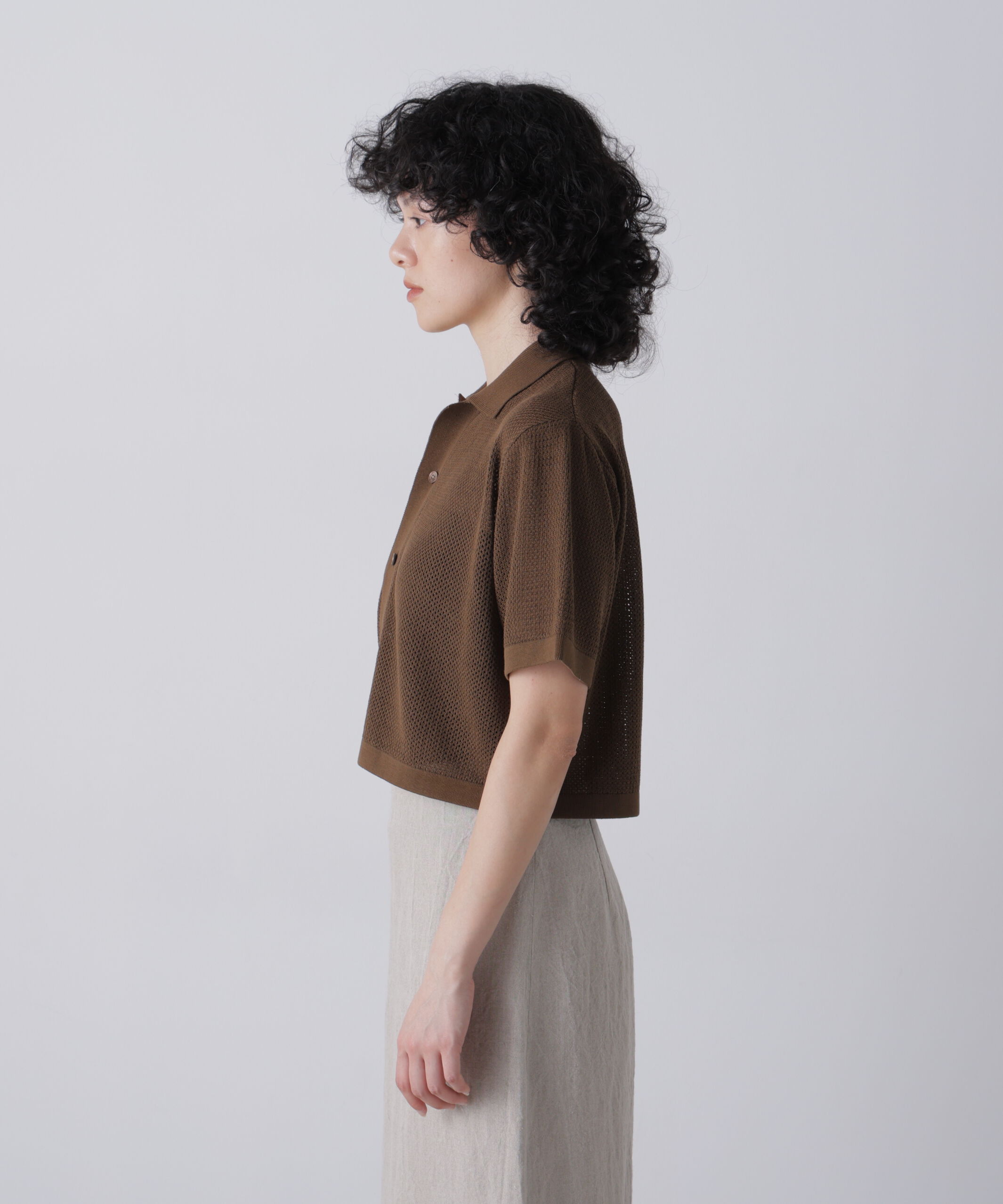 YLEVE 「YLEVE / ICE COTTON OPEN COLLAR KNIT」|ニット・セーター|