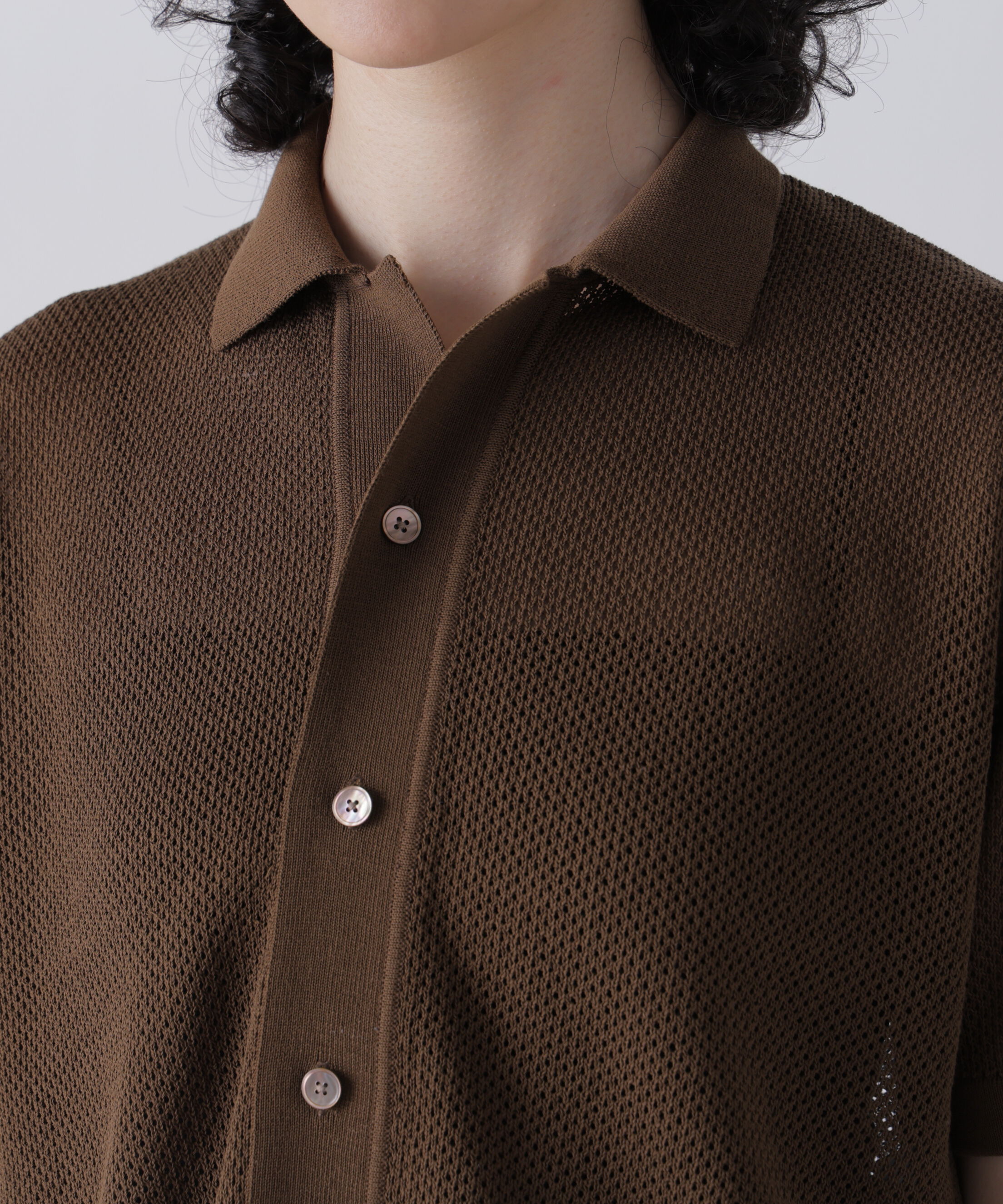 YLEVE 「YLEVE / ICE COTTON OPEN COLLAR KNIT」|ニット・セーター|