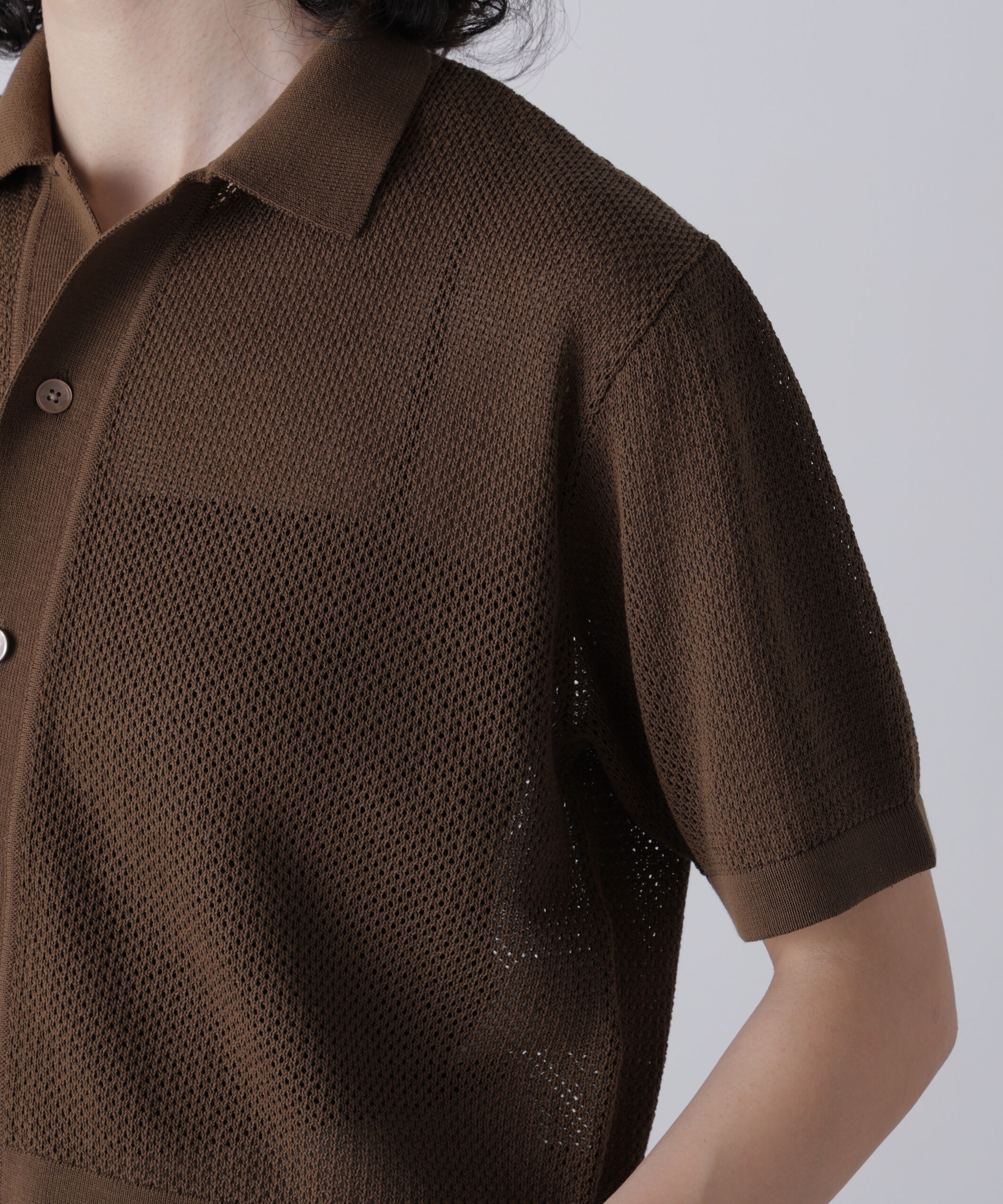 YLEVE 「YLEVE / ICE COTTON OPEN COLLAR KNIT」|ニット・セーター|
