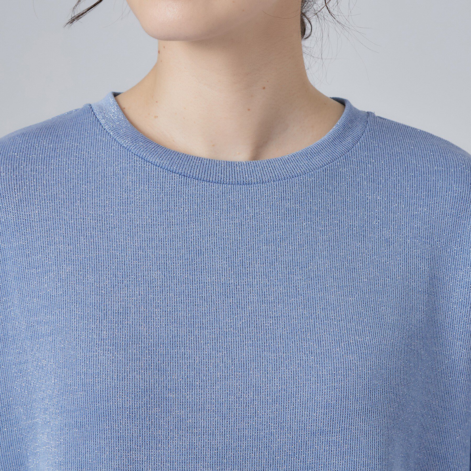 SHOO･LA･RUE「【S-LL/洗濯機可】レイヤード風 ラメ入りトップス」|Tシャツ・カットソー|