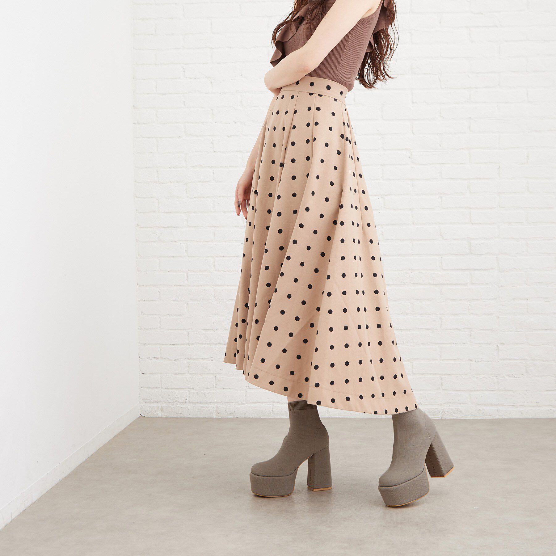 ESPERANZA「【ラク盛り/12cm】ラク盛りニットショートブーツ」|ショートブーツ|