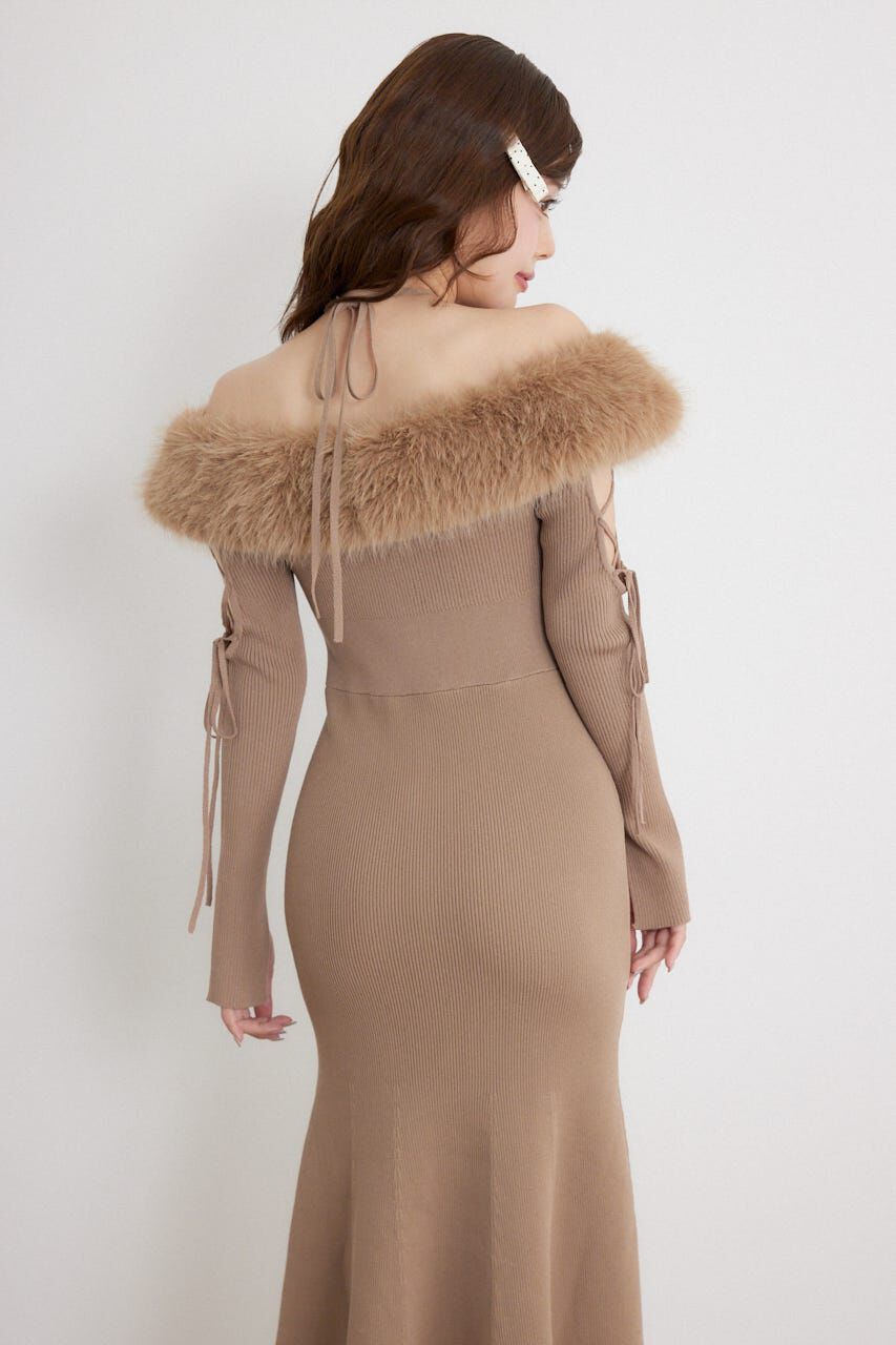 rienda「フェイクファードッキングオープンスリーブワンピース」|ワンピース|