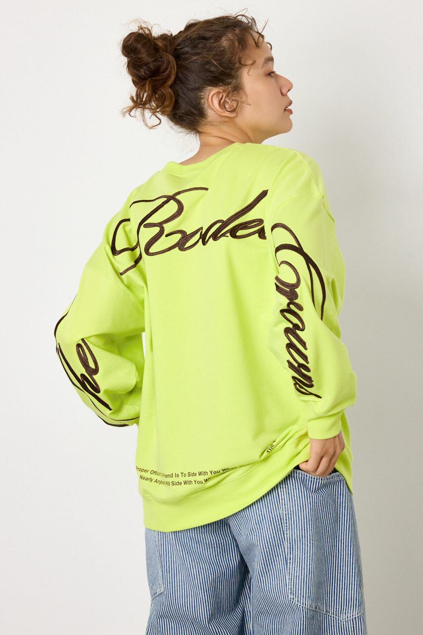 RODEO CROWNS「Embroidery スクリプトスウェットトップス」|パーカー|LIME