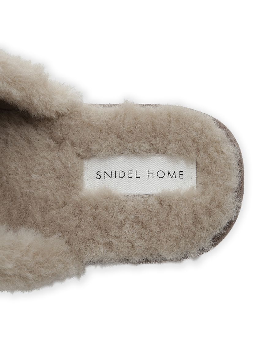 SNIDEL HOME「ムートンリボンスリッパ」|ルームシューズ|