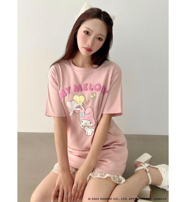 RESEXXY「【メロクロコラボ】リボンポイントビッグTシャツ」|Tシャツ・カットソー|ピンク