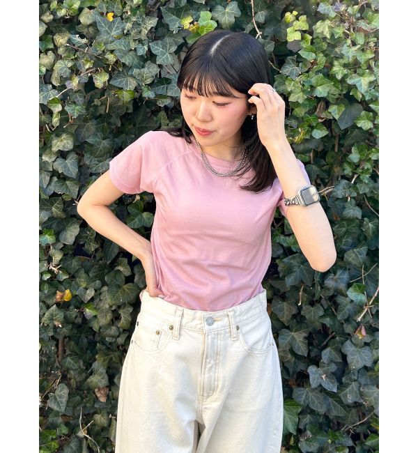 Ungrid「シアーカラーラグランTee」|Tシャツ・カットソー|ピンク