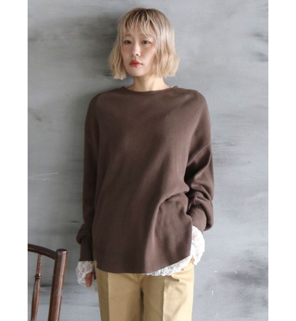 Ungrid「ルーズシルエットワッフルロングスリーブTee」|Tシャツ・カットソー|