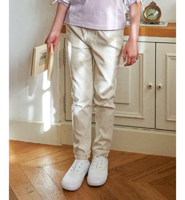 ikka kids「【親子コーデ】GOKU楽パンツ スーパーストレッチ ガールズ （120~160cm）」|その他|オフホワイト