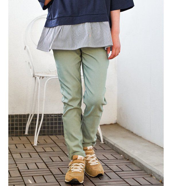 ikka kids「【親子コーデ】GOKU楽パンツ スーパーストレッチ ガールズ （120~160cm）」|その他|ミントグリーン