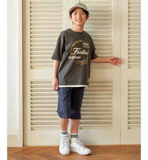 ikka kids「冷感裾レイヤードプリントTシャツ（120~160cm）」|Tシャツ・カットソー|