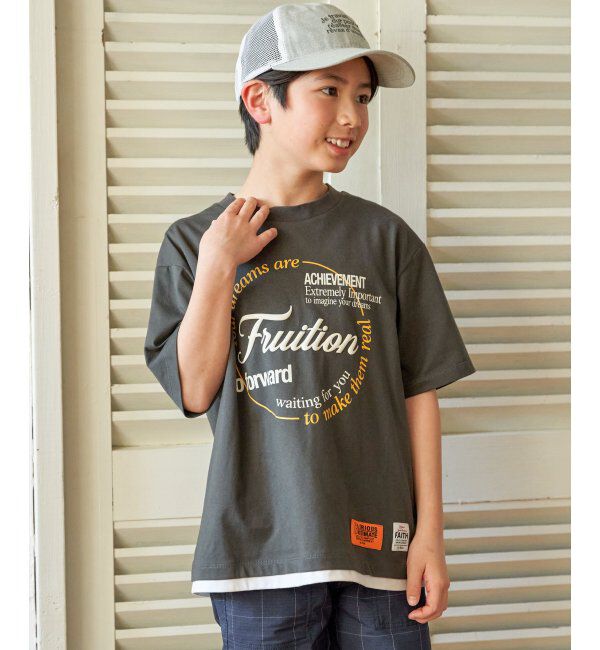 ikka kids「冷感裾レイヤードプリントTシャツ（120~160cm）」|Tシャツ・カットソー|