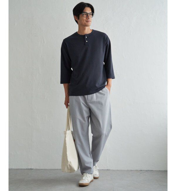ikka「【吸水速乾】ドライサーマルヘンリーネック七分袖Tシャツ」|Tシャツ・カットソー|