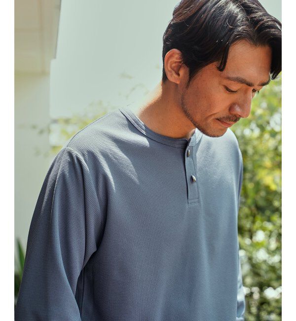 ikka「【吸水速乾】ドライサーマルヘンリーネック七分袖Tシャツ」|Tシャツ・カットソー|