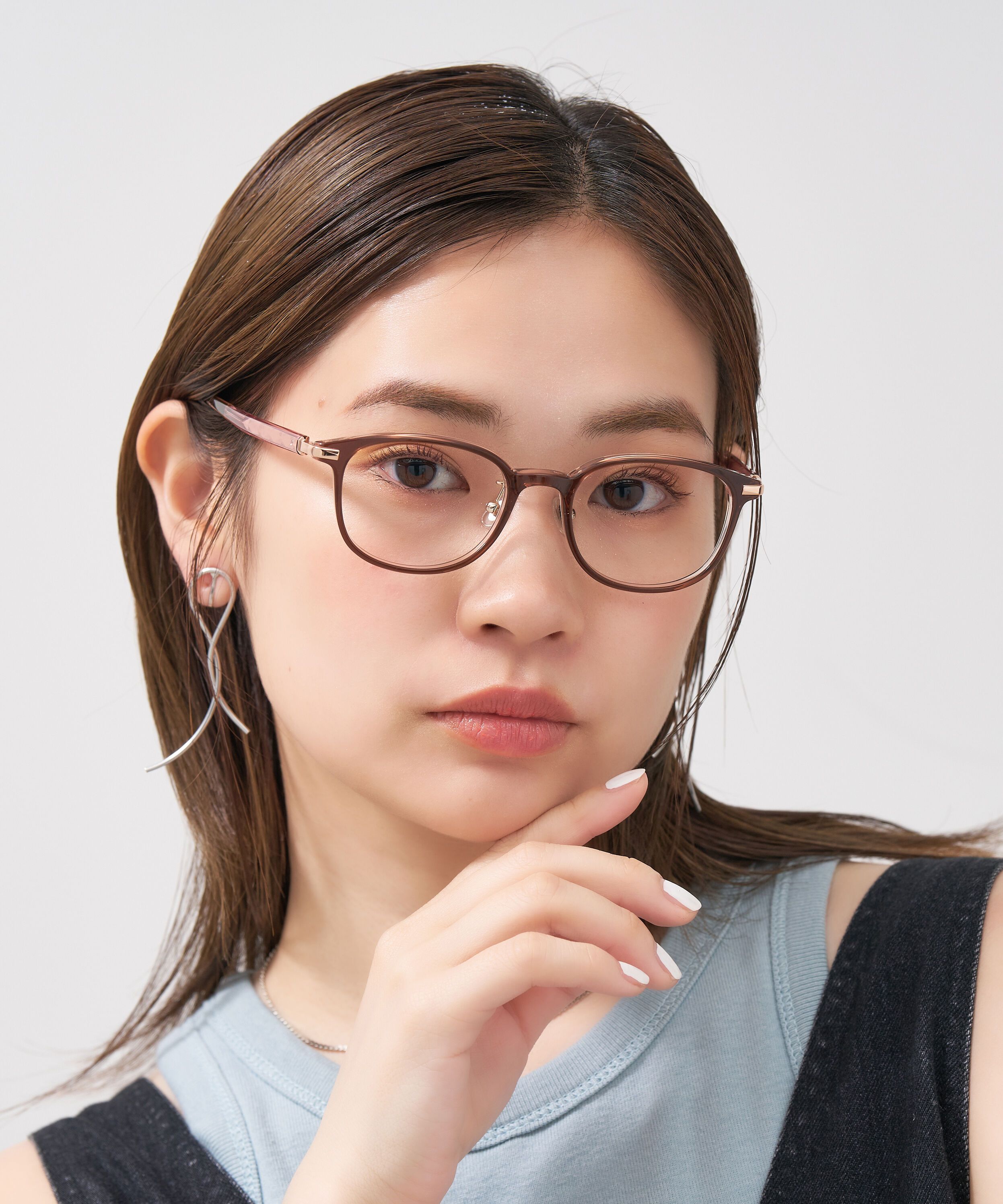  「ウェリントン型 メガネ｜上品で高級感のある 大人可愛いメガネ フェミニン レンズ交換券付き STANDARD MUSE」|メガネ|ブラウン