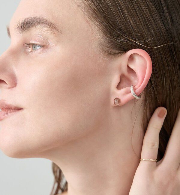 agete「K10スモーキークォーツピアス」|ピアス|