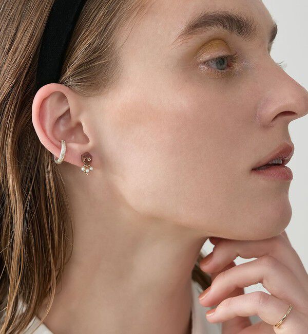 agete「K10スモーキークォーツピアス」|ピアス|