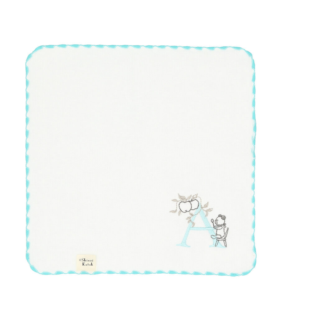 BACKYARD FAMILY「Shinzi Katoh イニシャルごこち タオルハンカチ 通販 SKTC-103 ハンカチタオル」|ハンカチ|ホワイト1