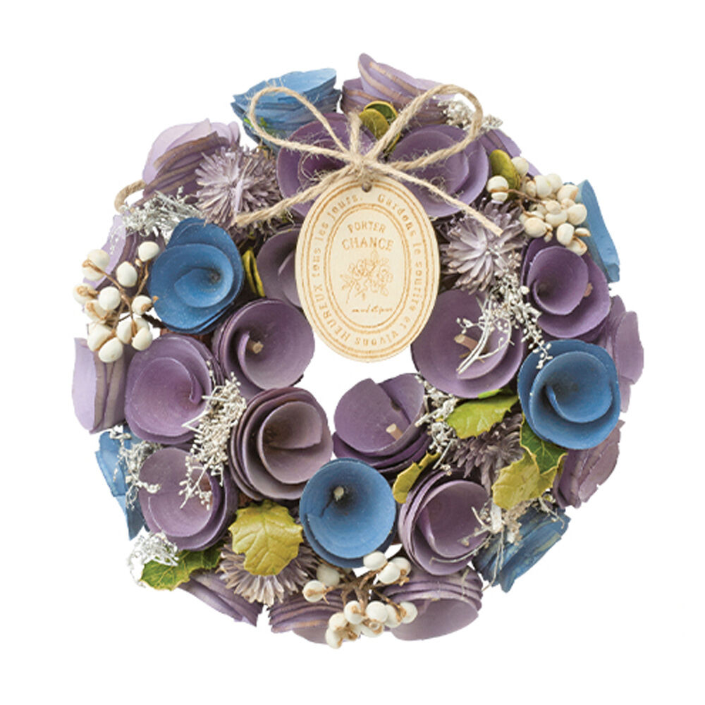 BACKYARD FAMILY「リース 玄関 SS 楽天 ブリザードフラワー フラワーアレンジメント 造花 ワンカラーリース」|その他|パープル1