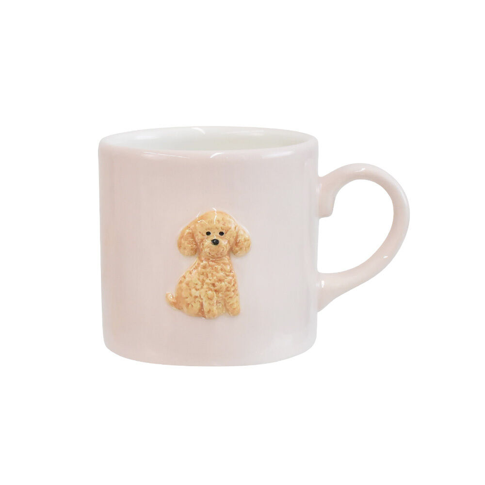 BACKYARD FAMILY「犬 イラスト マグカップ 通販 陶磁器 コップ マグ カップ 小さめ 犬柄 立体 270ml」|グラス・マグカップ|ピンク1