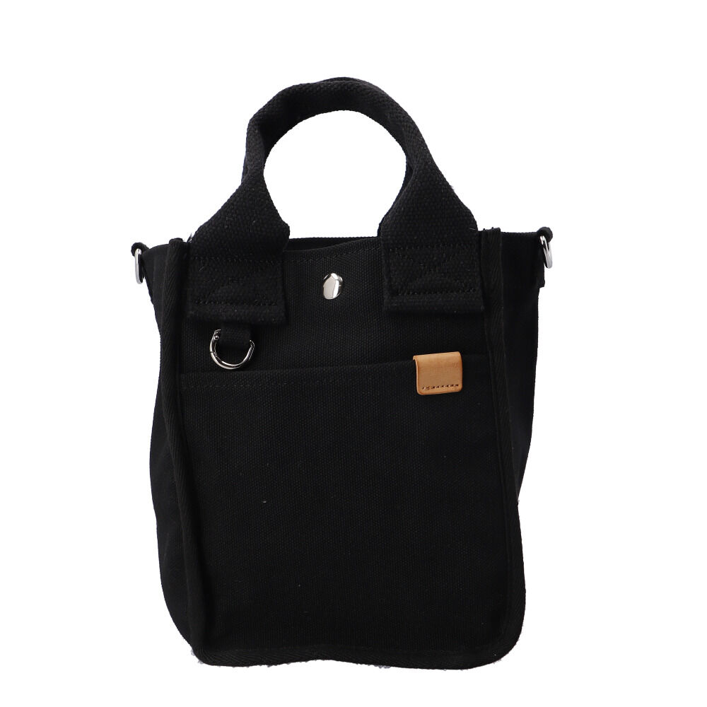 BACKYARD FAMILY「dot&stripe トート ミニ キャンバス 通販 ミニトート ミニトートバッグ」|トートバッグ|ブラック1