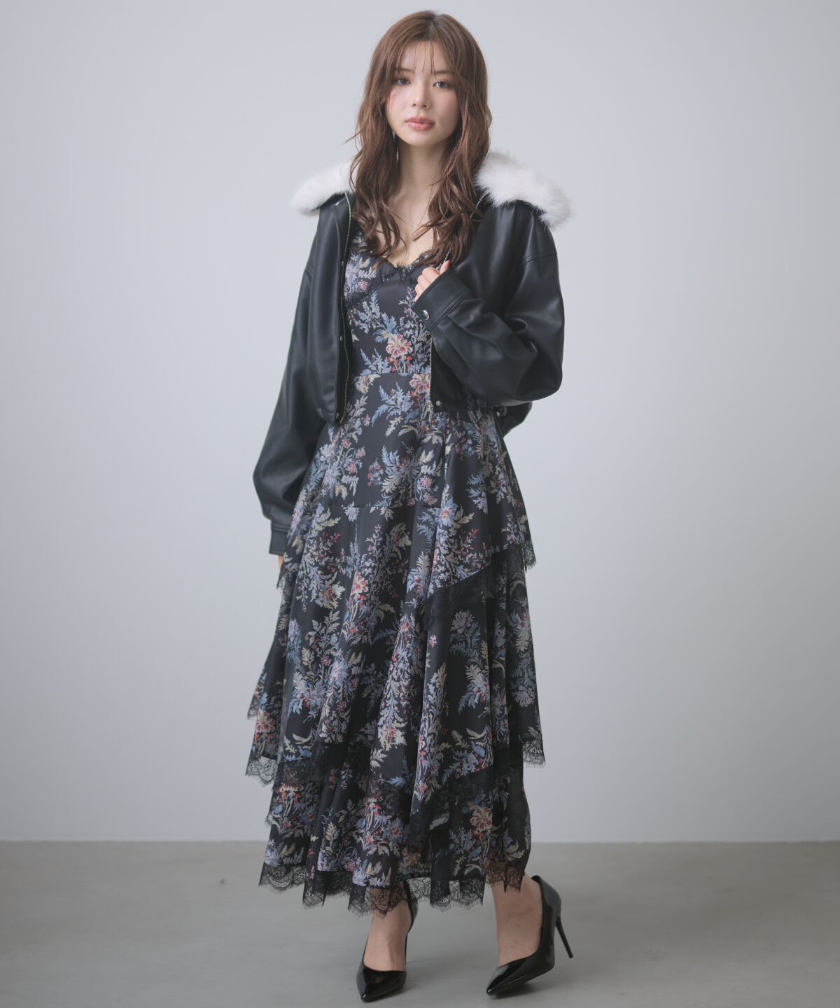 アンドクチュール「エクラフルールプリントワンピース」|ワンピース|
