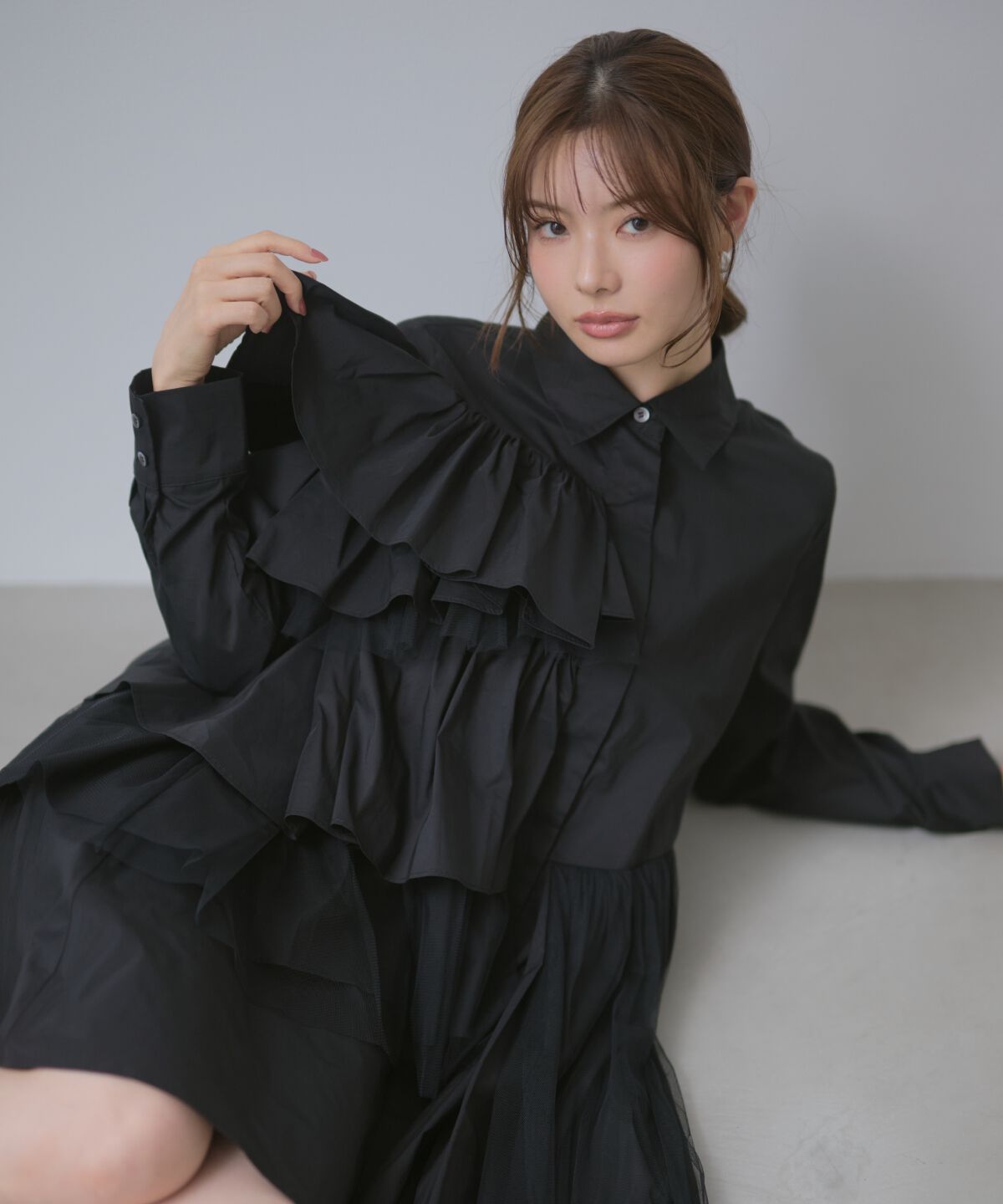 アンドクチュール「アシメラッフルミニワンピース」|ワンピース|