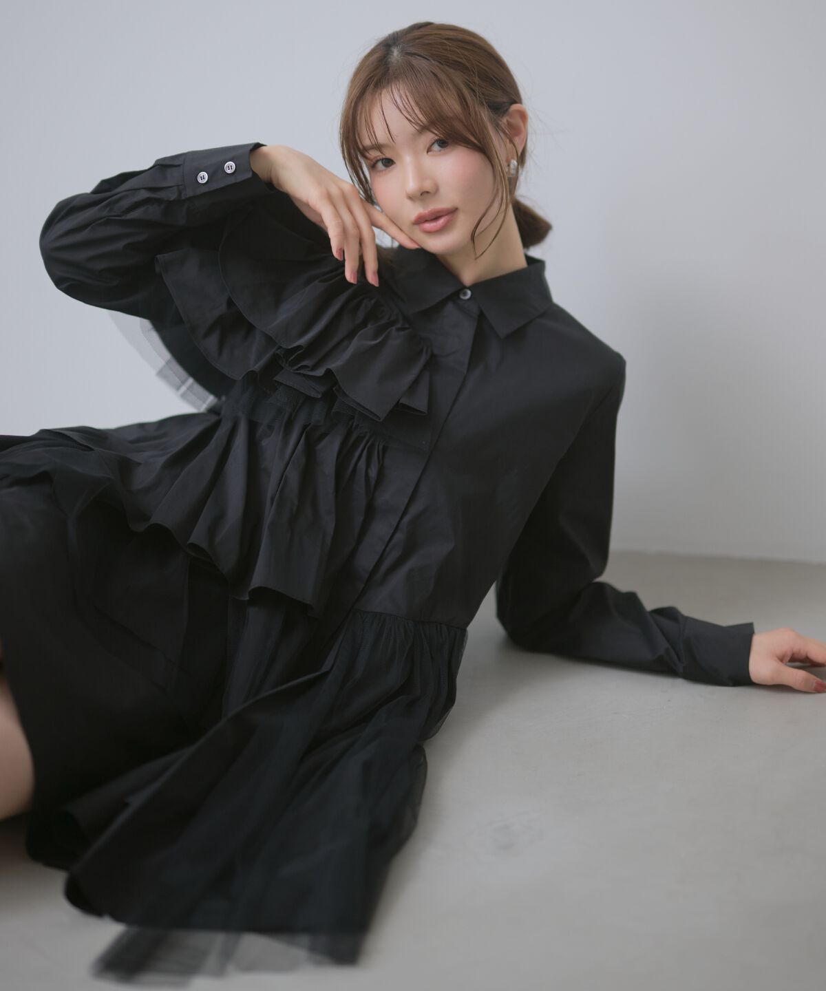 アンドクチュール「アシメラッフルミニワンピース」|ワンピース|