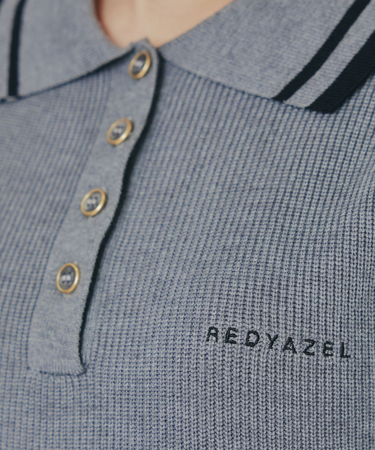REDYAZEL「バイカラーポロニットミニワンピース」|ワンピース|