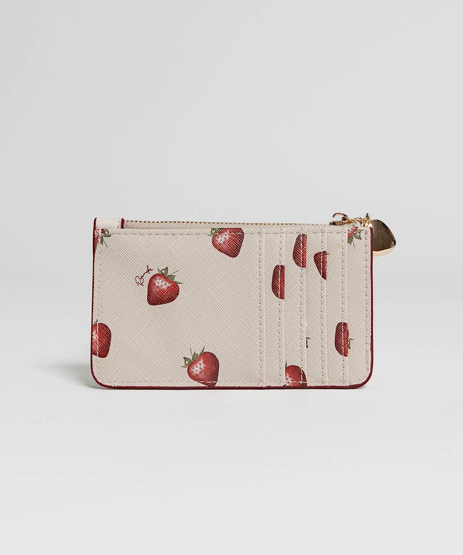  「【Cherry＆Strawberry】チャーム付きフラップフラグメントケース」|名刺入れ・カードケース|