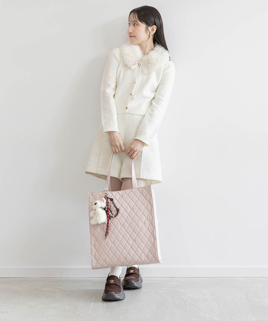 「【A4対応】モノグラム刺繍キルティングトートバッグ」|トートバッグ|