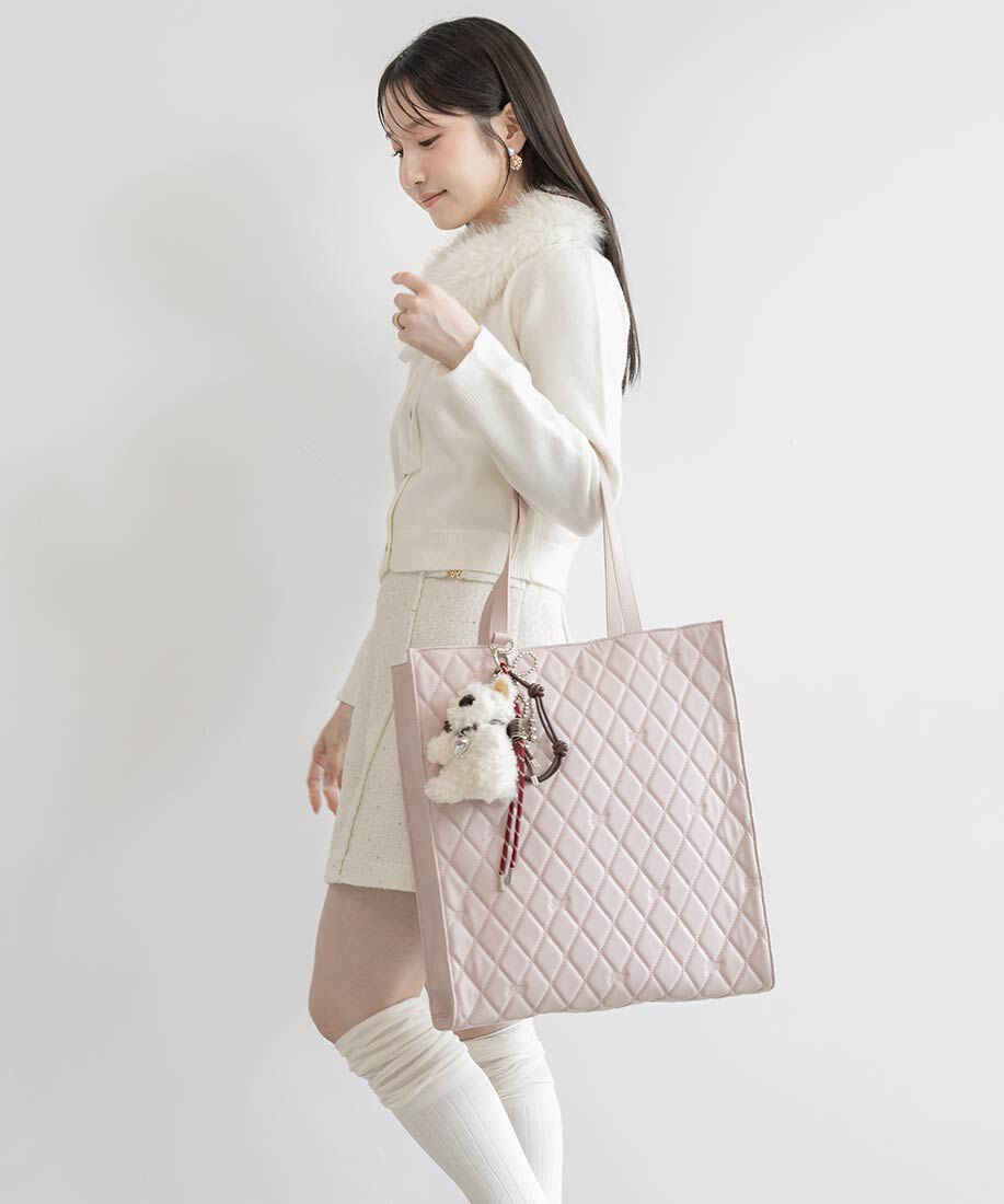  「【A4対応】モノグラム刺繍キルティングトートバッグ」|トートバッグ|