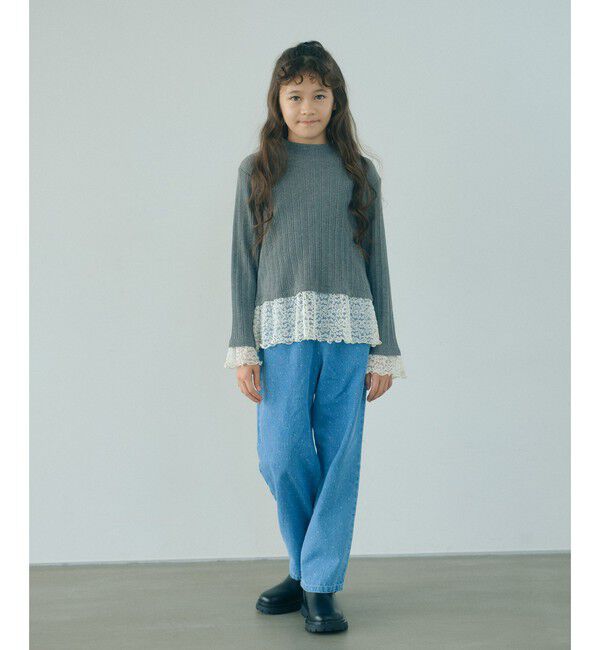 UNITED ARROWS green label relaxing「チュール レース コンビ プルオーバー / キッズ 140cm-160cm」|Tシャツ・カットソー|