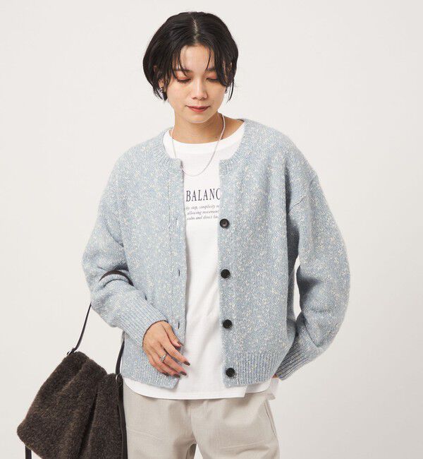 UNITED ARROWS green label relaxing「ミックスヤーン スキッパー カーディガン」|カーディガン|