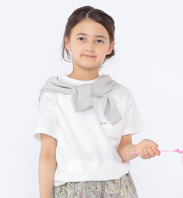 SHIPS KIDS「【累計販売数1万枚突破!!】【WEB限定】SHIPS KIDS:100～160cm /SHIPS マイクロロゴ Tシャツ」|Tシャツ・カットソー|ホワイト系