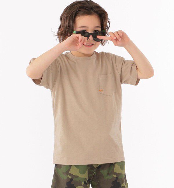 SHIPS KIDS「【累計販売数1万枚突破!!】【WEB限定】SHIPS KIDS:100～160cm /SHIPS マイクロロゴ Tシャツ」|Tシャツ・カットソー|キャメル
