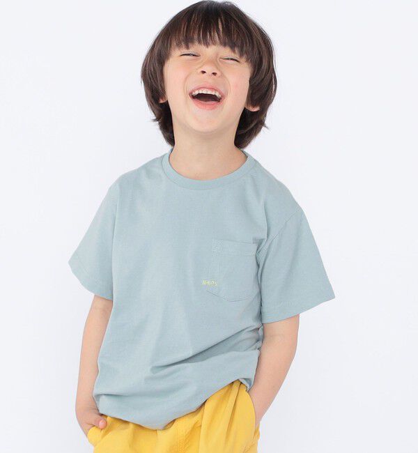 SHIPS KIDS「【累計販売数1万枚突破!!】【WEB限定】SHIPS KIDS:100～160cm /SHIPS マイクロロゴ Tシャツ」|Tシャツ・カットソー|ライトブルー